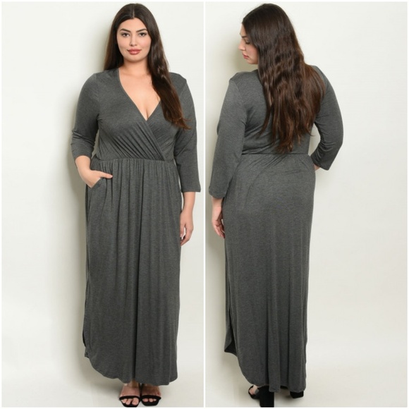 Trend Setter Diva Boutique Dresses & Skirts - CHARCOAL MAXI KNIT DRESS